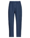 Boglioli Man Pants Navy Blue Size 32 Linen