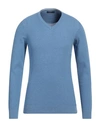 Avignon Man Sweater Light Blue Size M Cotton In Blue