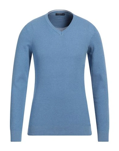 Avignon Man Sweater Light Blue Size M Cotton