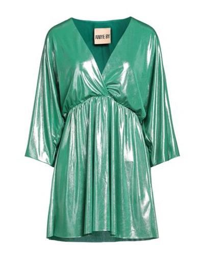 Aniye By Woman Mini Dress Green Size 6 Polyester, Elastane