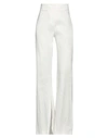 Pinko Woman Pants White Size 2 Linen, Viscose, Elastane