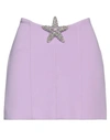 David Koma Woman Mini Skirt Lilac Size 6 Acetate, Viscose, Elastane, Glass, Acrylic In Purple