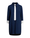 Babylon Woman Mini Dress Blue Size 8 Polyester, Elastane