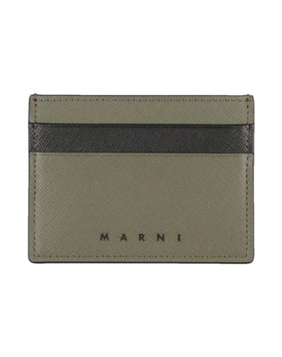 Marni Man Document Holder Military Green Size - Bovine Leather In Gray