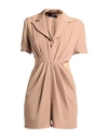 MONIQUE GARÇONNE MONIQUE GARÇONNE WOMAN JUMPSUIT CAMEL SIZE 4 POLYESTER, ELASTANE