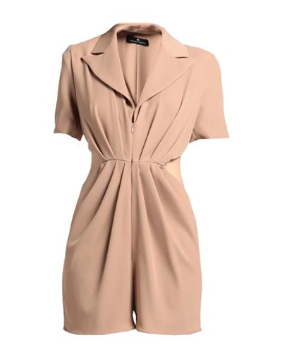 Monique Garçonne Woman Jumpsuit Camel Size 4 Polyester, Elastane In Beige