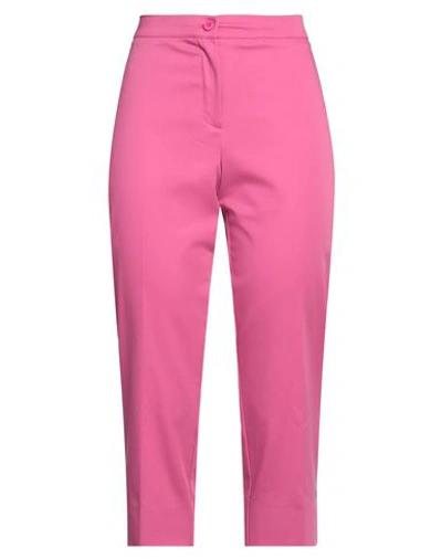Diana Gallesi Woman Cropped Pants Fuchsia Size 8 Cotton, Polyester, Elastane In Pink