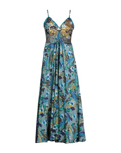 Connor & Blake Woman Maxi Dress Slate Blue Size Xs Cotton
