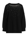 8pm Woman Sweatshirt Black Size Xs Cotton, Elastane