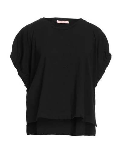 Rose A Pois Rosé A Pois Woman T-shirt Black Size 12 Cotton, Elastane