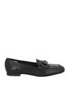 STATUS STATUS WOMAN LOAFERS BLACK SIZE 7 LEATHER