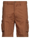 Hamaki-ho Man Shorts & Bermuda Shorts Camel Size 32 Linen, Cotton In Beige