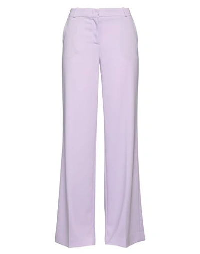 Kiltie Woman Pants Lilac Size 6 Polyester, Elastane In Purple