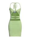 ELEONORA GOTTARDI ELEONORA GOTTARDI WOMAN MINI DRESS LIGHT GREEN SIZE M VISCOSE, POLYESTER