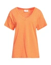 Vicolo Woman T-shirt Orange Size Onesize Cotton, Elastane