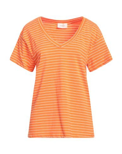 Vicolo Woman T-shirt Orange Size Onesize Cotton, Elastane