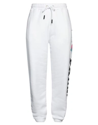 Palm Angels Woman Pants White Size M Cotton, Polyester