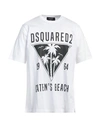 Dsquared2 Crewneck T-shirt With Iridescent Print In White