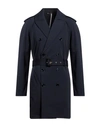Grey Daniele Alessandrini Man Overcoat & Trench Coat Midnight Blue Size 40 Cotton, Polyamide, Elasta