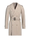 Grey Daniele Alessandrini Man Overcoat & Trench Coat Beige Size 38 Cotton, Polyamide, Elastane