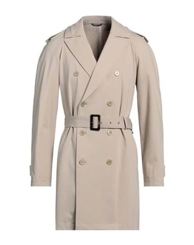 Grey Daniele Alessandrini Man Overcoat & Trench Coat Beige Size 38 Cotton, Polyamide, Elastane