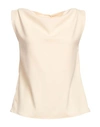 Rose A Pois Rosé A Pois Woman Top Beige Size 10 Polyester, Elastane