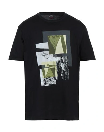 Paul & Shark Man T-shirt Black Size Xxl Cotton
