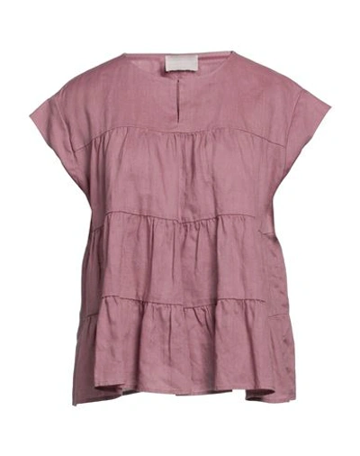 Hemisphere Woman Top Pastel Pink Size L Linen