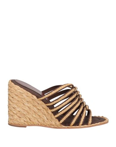 PALOMA BARCELÓ PALOMA BARCELÓ WOMAN ESPADRILLES BROWN SIZE 10 TEXTILE FIBERS