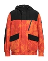Woolrich Man Overcoat Orange Size L Polyester In Orange