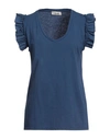 Croche Crochè Woman T-shirt Navy Blue Size Xl Cotton