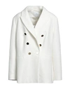 Xandres Woman Blazer Ivory Size 12 Cotton, Polyester, Elastane In White