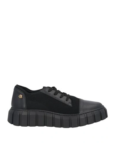 Baldinini Woman Sneakers Black Size 6 Calfskin, Textile Fibers