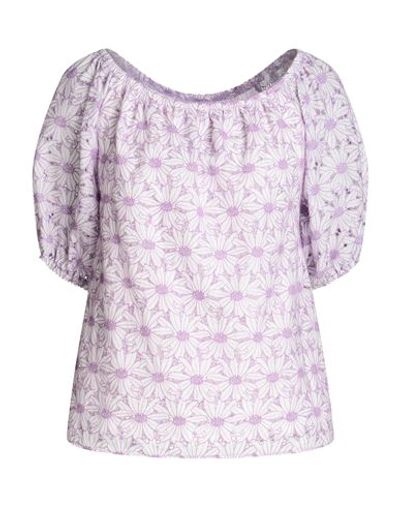 Senso By Atmosfashion Woman Top Light Purple Size 8 Cotton