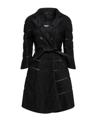 Ermanno Scervino Woman Overcoat Black Size 6 Cotton, Viscose, Polyamide