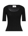 Solotre Woman Sweater Black Size 2 Viscose, Polyester