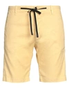 Michael Coal Man Shorts & Bermuda Shorts Light Yellow Size 34 Wool, Cotton, Elastane