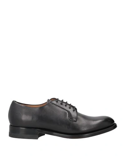 Silvano Sassetti Man Lace-up Shoes Black Size 12 Leather