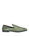 COLLECTION PRIVÈE COLLECTION PRIVĒE? WOMAN LOAFERS DARK GREEN SIZE 6 LEATHER