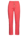 KARTIKA KARTIKA WOMAN PANTS RED SIZE 6 COTTON, ELASTANE