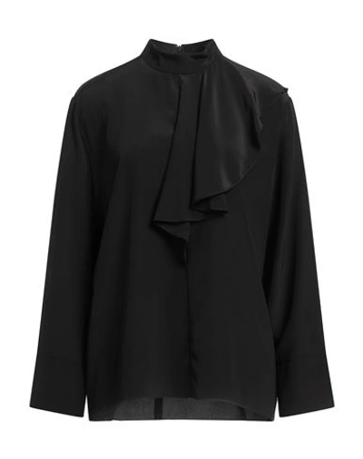 Liviana Conti Woman Top Black Size 12 Silk