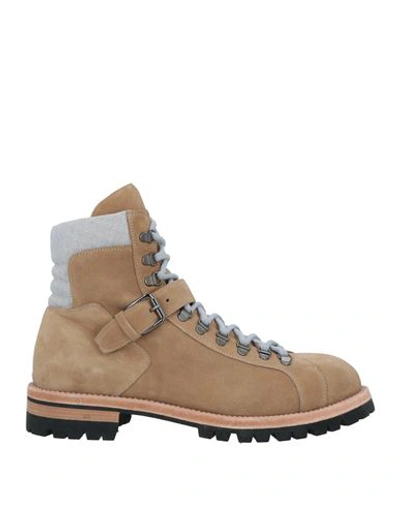 Eleventy Man Ankle Boots Beige Size 11 Leather