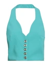 Pinko Woman Top Turquoise Size 8 Polyester, Elastane In Blue