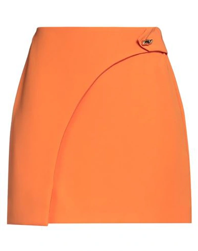 Simona Corsellini Woman Mini Skirt Mandarin Size 6 Polyester, Elastane In Mandarin