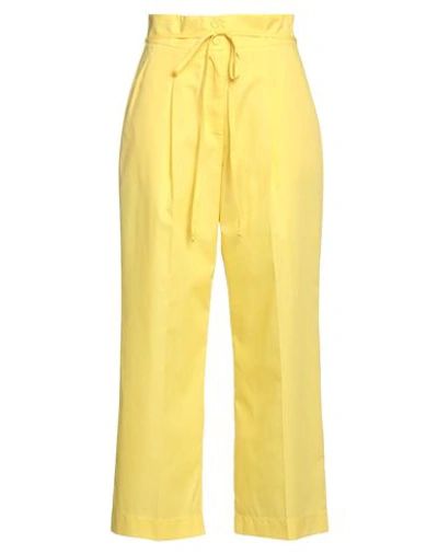 Compagnia Italiana Woman Pants Yellow Size 8 Polyester, Cotton
