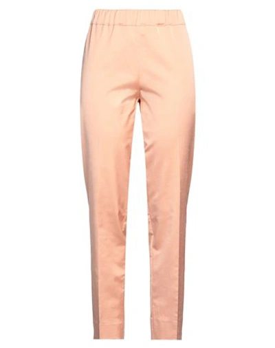 D-exterior D. Exterior Woman Pants Apricot Size 8 Viscose, Cotton, Elastane In Orange