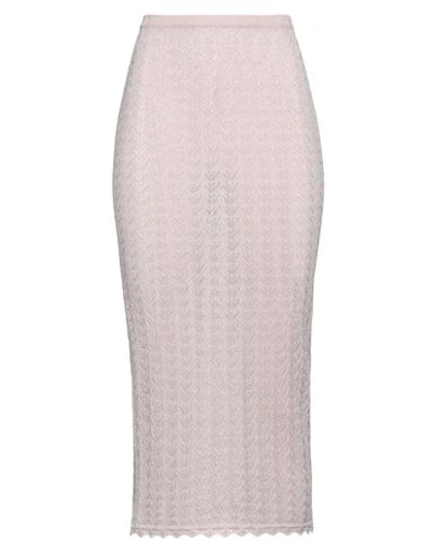 Alessandra Rich Woman Midi Skirt Pink Size 6 Viscose, Polyamide, Polyester