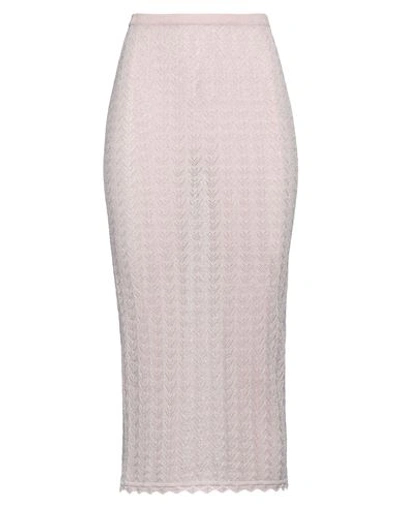 Alessandra Rich Woman Midi Skirt Pink Size 4 Viscose, Polyamide, Polyester