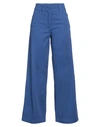 Yuko Woman Pants Blue Size 10 Cotton, Elastane