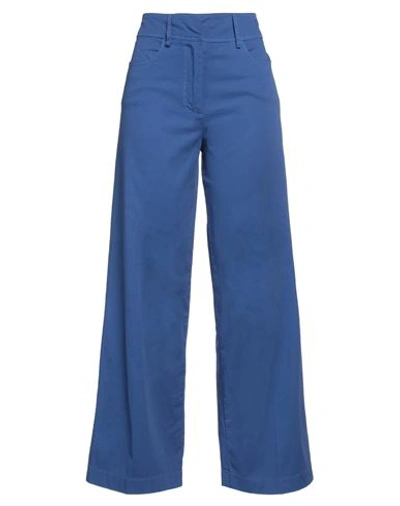 Yuko Woman Pants Blue Size 4 Cotton, Elastane